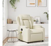 vidaXL Fauteuil inclinable de massage Crème Similicuir 372435 Beige G