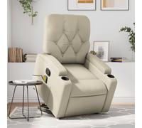 Vidaxl Fauteuil Inclinable De Massage Crème Similicuir