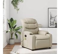 Vidaxl Fauteuil Inclinable De Massage Crème Similicuir