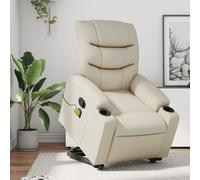 vidaXL Fauteuil de massage, relaxation similicuir crème Beige G