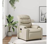 Vidaxl Fauteuil Inclinable De Massage Crème Similicuir