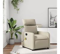 Vidaxl Fauteuil Inclinable De Massage Crème Similicuir