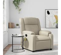 vidaXL Fauteuil inclinable de massage Crème Similicuir
