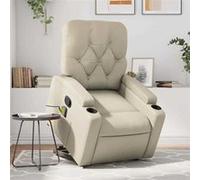 vidaXL Fauteuil inclinable de massage Crème Similicuir 3204780 Beige G