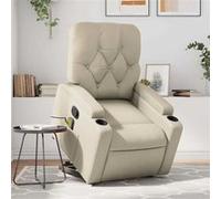 vidaXL Fauteuil inclinable de massage Crème Similicuir 3204780 Beige G