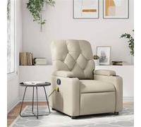 vidaXL Fauteuil inclinable de massage Crème Similicuir