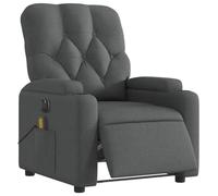 Vidaxl Fauteuil Inclinable De Massage Électrique Gris Foncé Tissu Gris