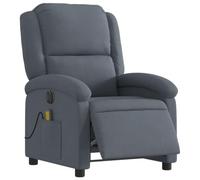 vidaXL Fauteuil Inclinable de Massage Électrique, Chaise de Relaxation avec Dossier et Repose-Pied Réglables, Siège de Salon, Moderne, Gris Foncé Velours