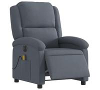 vidaXL Fauteuil de massage inclinable, dossier et repose-pied réglables, velours gris foncé