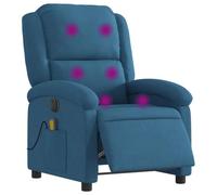 vidaXL - Fauteuil inclinable de massage électrique - Dossier et repose-pied réglables - Bleu velours