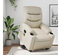 Vidaxl Fauteuil Inclinable De Massage Électrique Crème Similicuir