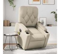 vidaXL Fauteuil inclinable de massage électrique crème similicuir