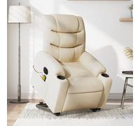 Vidaxl Fauteuil Inclinable De Massage Électrique Crème Tissu