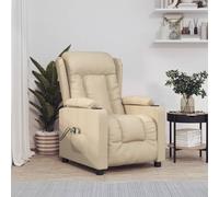 Vidaxl Fauteuil Inclinable De Massage Électrique Crème Tissu