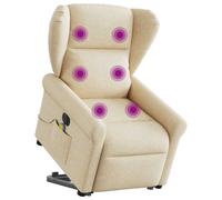 Vidaxl Fauteuil Inclinable De Massage Électrique Crème Tissu
