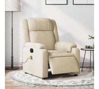 Vidaxl Fauteuil Inclinable De Massage Électrique Crème Tissu