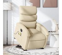 Vidaxl Fauteuil Inclinable De Massage Électrique Crème Tissu