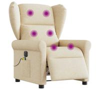 Vidaxl Fauteuil Inclinable De Massage Électrique Crème Tissu