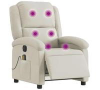 vidaXL Fauteuil de massage inclinable – Dossier et repose-pied réglables – Crème velours