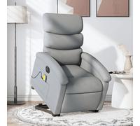 vidaXL Fauteuil inclinable de massage électrique Gris clair Tissu