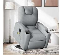 vidaXL Fauteuil inclinable de massage électrique Gris clair Tissu 3204404 Gris G