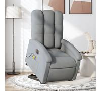 Vidaxl Fauteuil Inclinable De Massage Électrique Gris Clair Tissu Gris