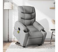 Vidaxl Fauteuil Inclinable De Massage Électrique Gris Clair Tissu Gris