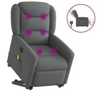 vidaXL Fauteuil inclinable de massage électrique Gris foncé Tissu