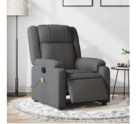 Vidaxl Fauteuil Inclinable De Massage Électrique Gris Foncé Tissu Gris