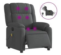 Vidaxl Fauteuil Inclinable De Massage Électrique Gris Foncé Tissu Gris