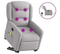 vidaXL Fauteuil inclinable de massage électrique gris nuage tissu