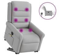 Vidaxl Fauteuil Inclinable De Massage Électrique Gris Nuage Tissu Gris