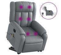 Vidaxl Fauteuil Inclinable De Massage Électrique Gris Similicuir Gris