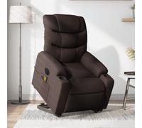 Vidaxl Fauteuil Inclinable De Massage Électrique Marron Foncé Tissu Marron