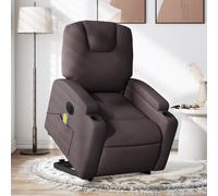 Vidaxl Fauteuil Inclinable De Massage Électrique Marron Foncé Tissu Marron