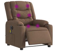 vidaXL Fauteuil inclinable de massage électrique marron tissu
