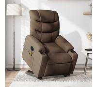 Vidaxl Fauteuil Inclinable De Massage Électrique Marron Tissu Marron