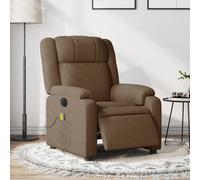 Vidaxl Fauteuil Inclinable De Massage Électrique Marron Tissu Marron