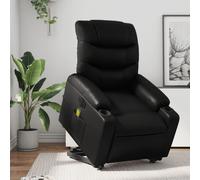 Vidaxl Fauteuil Inclinable De Massage Électrique Noir Similicuir Noir