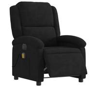 vidaXL Fauteuil de massage inclinable électrique – Dossier et repose‑pied réglables – Velours noir