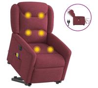 vidaXL Fauteuil inclinable de massage électrique Rouge bordeaux Tissu
