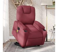 vidaXL Fauteuil inclinable de massage électrique Rouge bordeaux Tissu