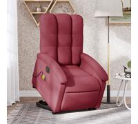 Vidaxl Fauteuil Inclinable De Massage Électrique Rouge Bordeaux Tissu Rouge