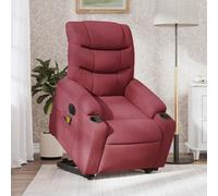 Vidaxl Fauteuil Inclinable De Massage Électrique Rouge Bordeaux Tissu Rouge