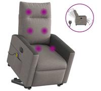 vidaXL Sta-op-massagestoel elektrisch verstelbaar stof taupe3324078 Taupe G