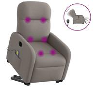 Vidaxl Fauteuil Inclinable De Massage Électrique Taupe Tissu