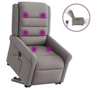 vidaXL Fauteuil inclinable de massage électrique Taupe Tissu