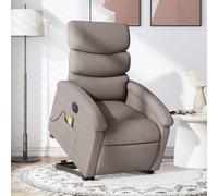 Vidaxl Fauteuil Inclinable De Massage Électrique Taupe Tissu Gris