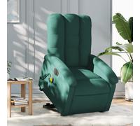 vidaXL Fauteuil inclinable de massage électrique Vert foncé Tissu
