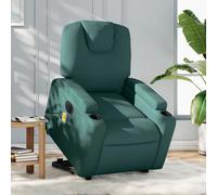Vidaxl Fauteuil Inclinable De Massage Électrique Vert Foncé Tissu Vert